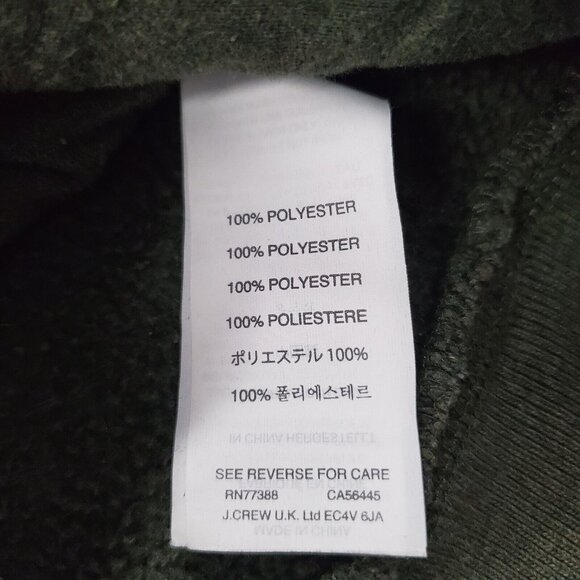 J. CREW Pullover Sweater Men's S Knit Fleece Lined 1/4 Zip Green Shirt - Picture 5 of 11